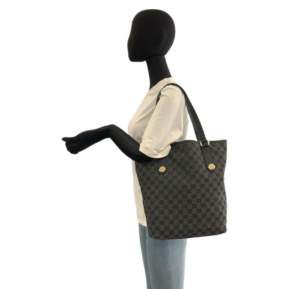 Gucci GG Canvas Leather Tote Bag - Picture 5 of 9